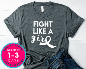 Pink October Fight Like A Girl T-Shirt - Awareness Support Shirt