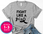 Pink October Fight Like A Girl T-Shirt - Awareness Support Shirt