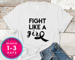 Pink October Fight Like A Girl T-Shirt - Awareness Support Shirt