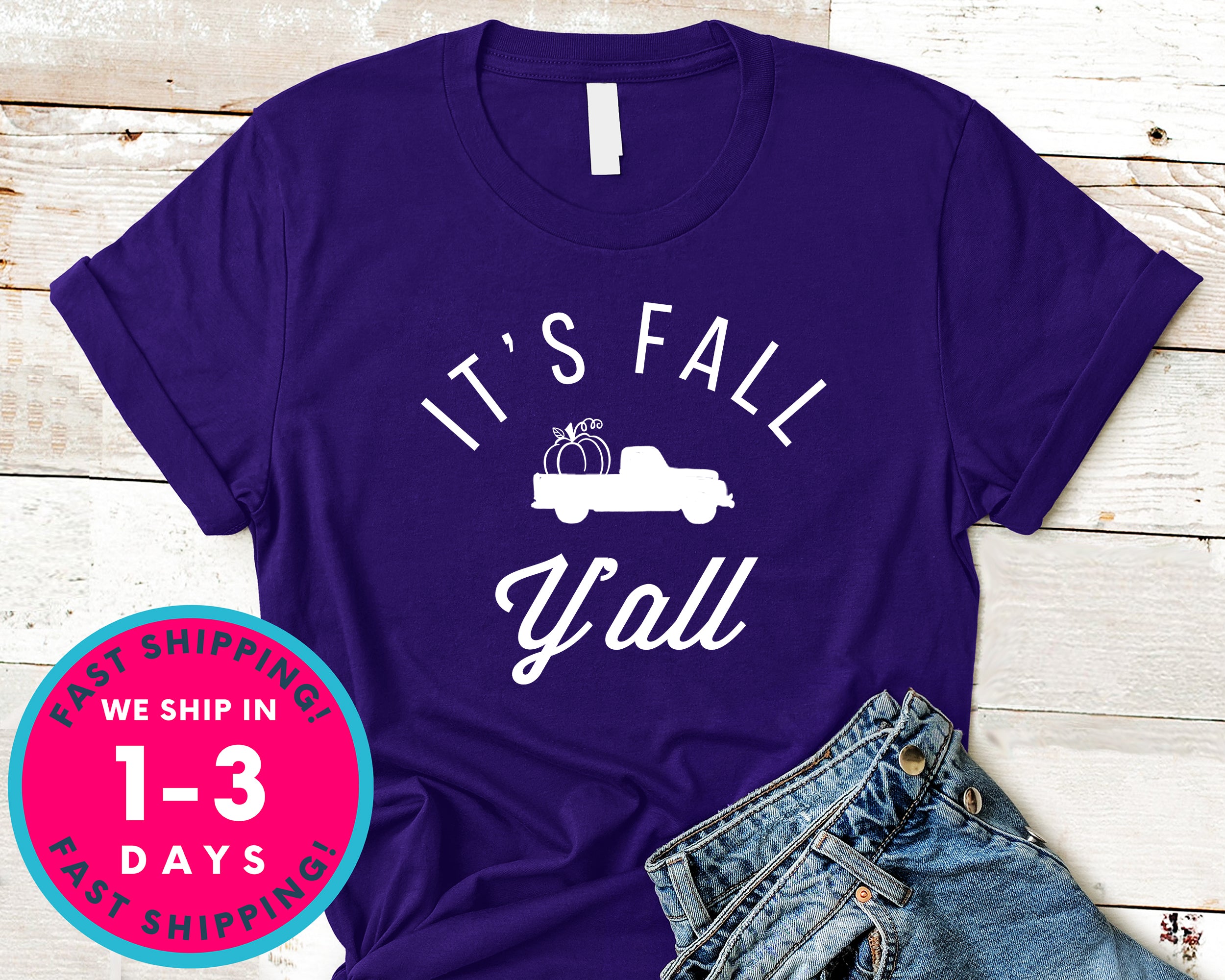 It's Fall Yall T-Shirt - Autmn Fall Thanksgiving Shirt