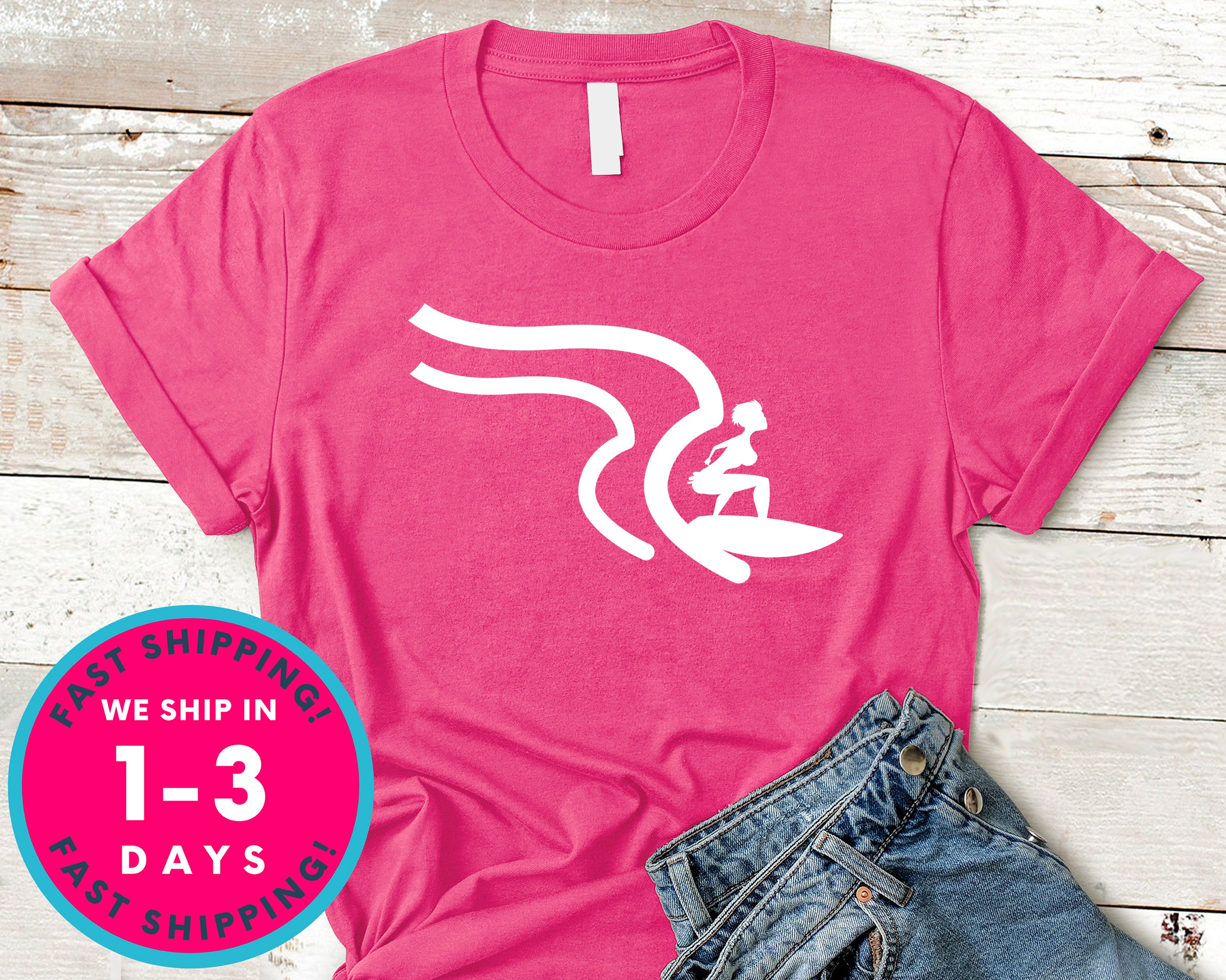 Surfer Girl Happiness Comes In Waves T-Shirt - Sports Shirt