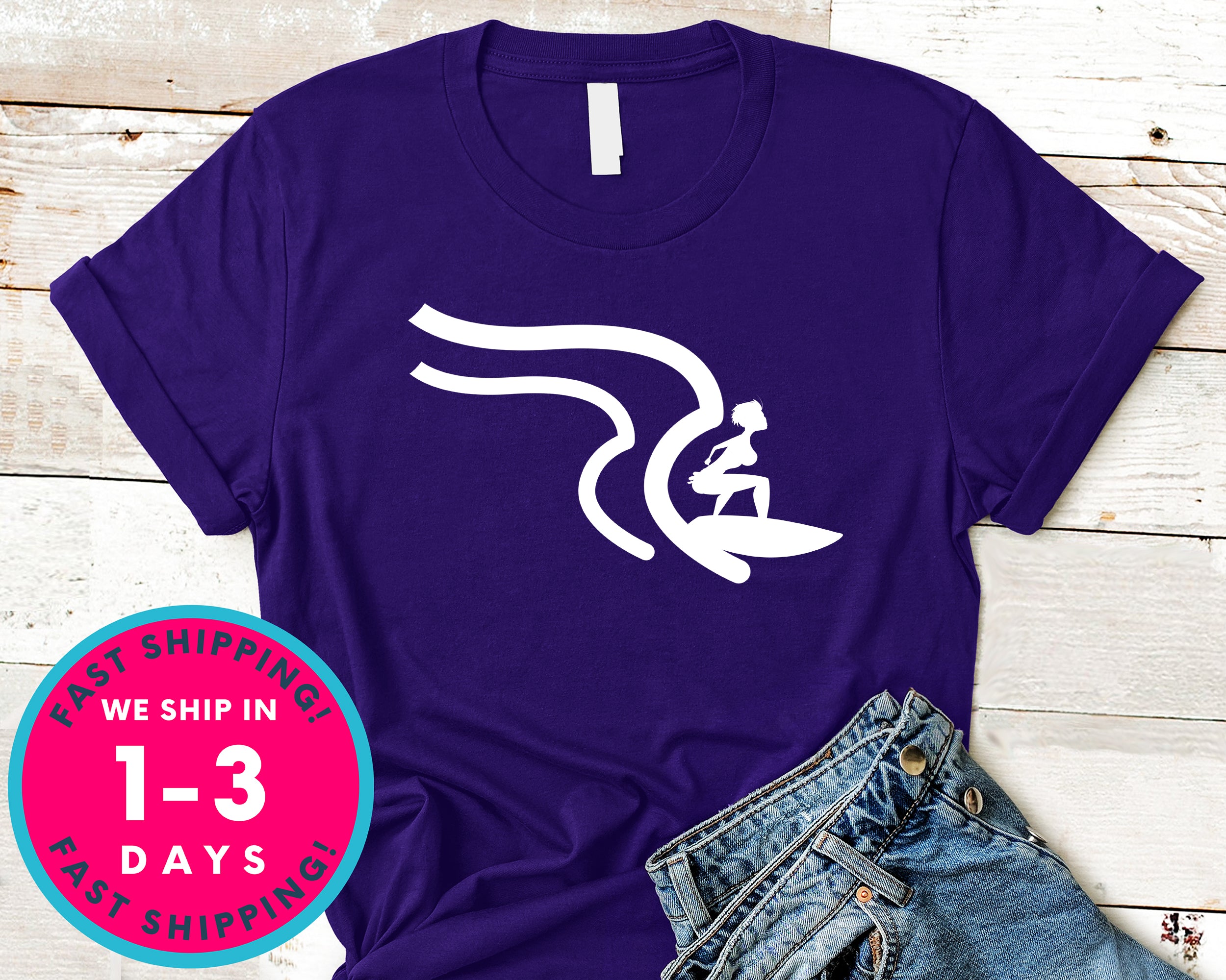 Surfer Girl Happiness Comes In Waves T-Shirt - Sports Shirt