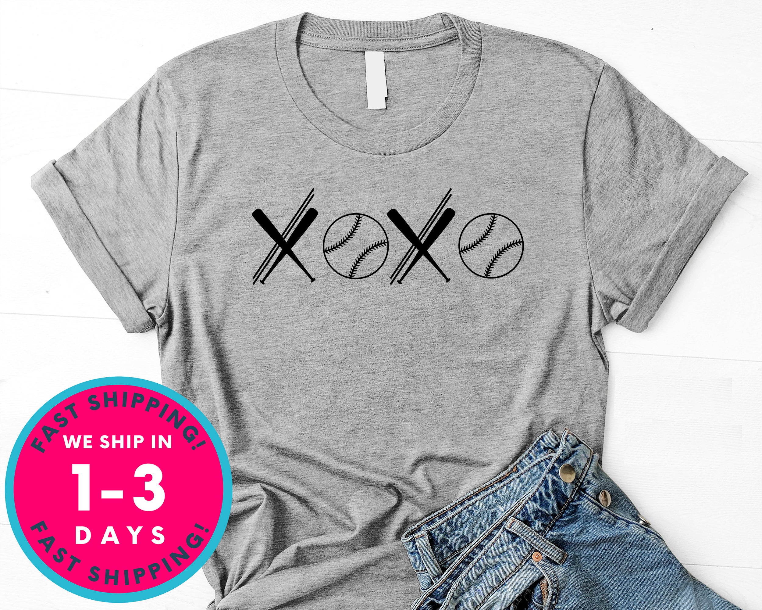 Women Xoxo Baseball Tee T-Shirt - Sports Shirt