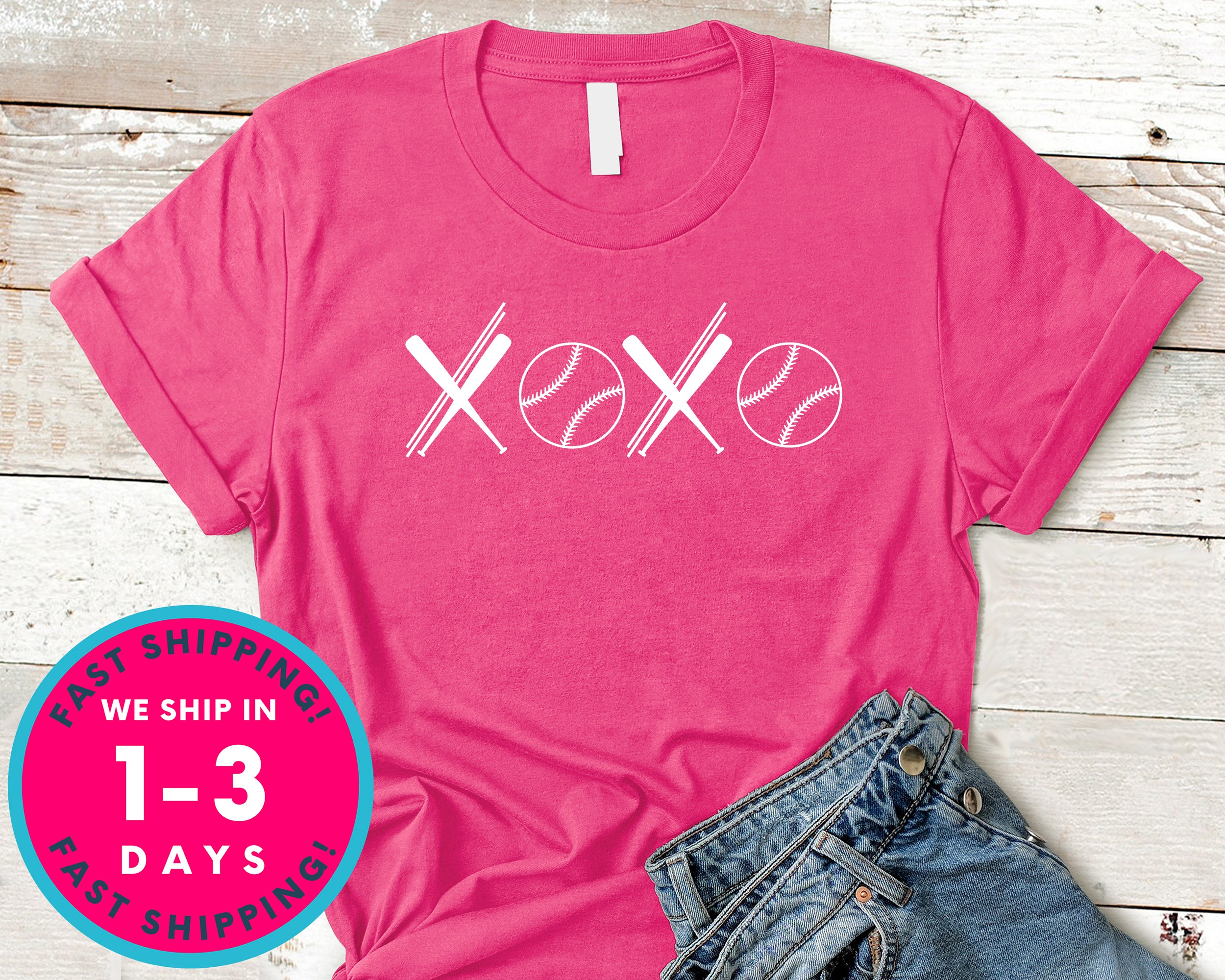 Women Xoxo Baseball Tee T-Shirt - Sports Shirt