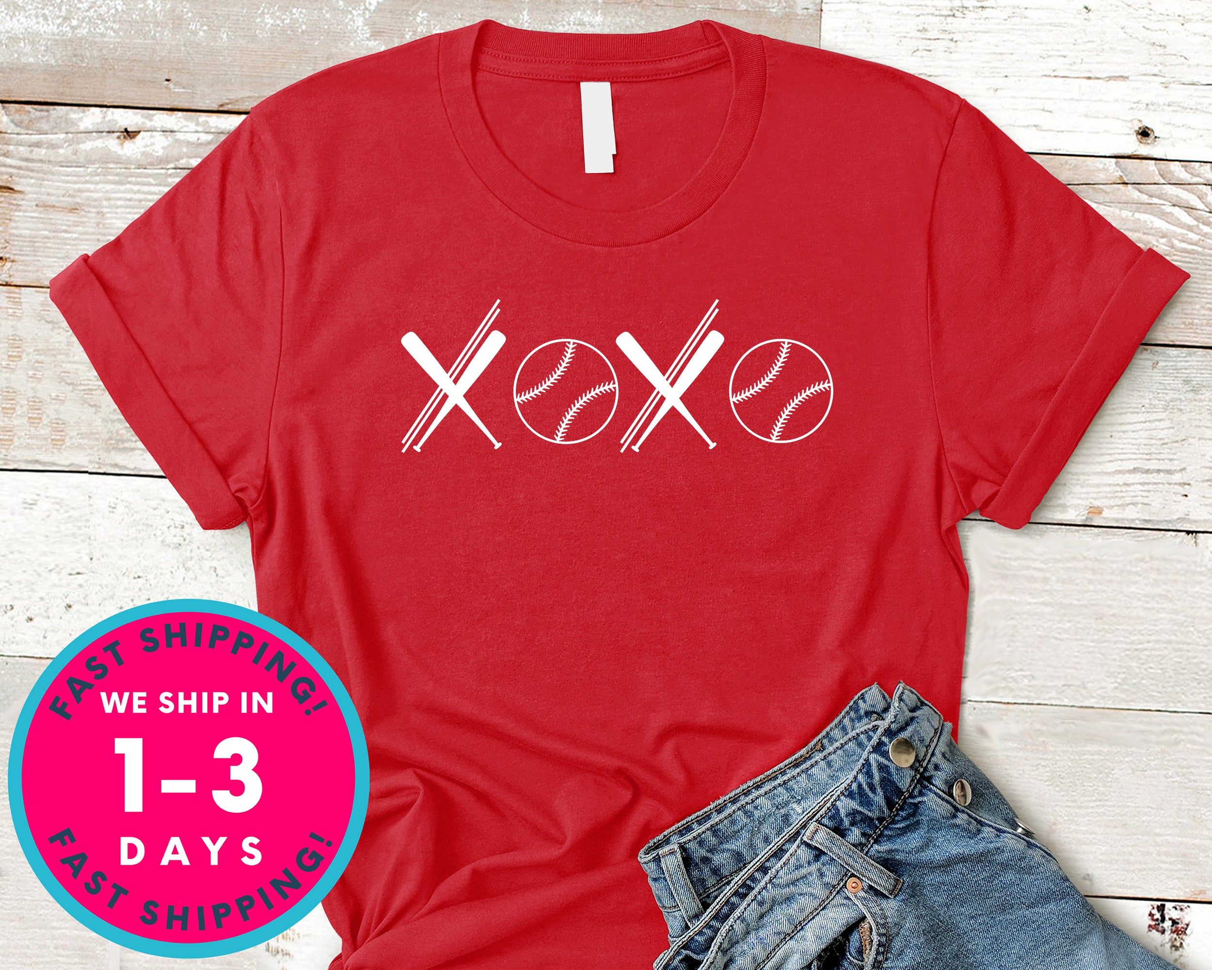 Women Xoxo Baseball Tee T-Shirt - Sports Shirt