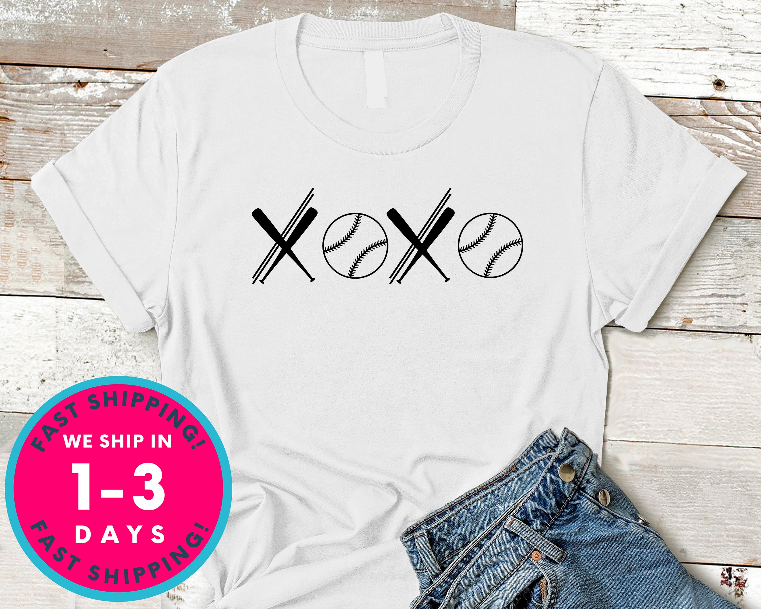 Women Xoxo Baseball Tee T-Shirt - Sports Shirt